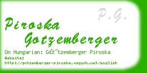 piroska gotzemberger business card